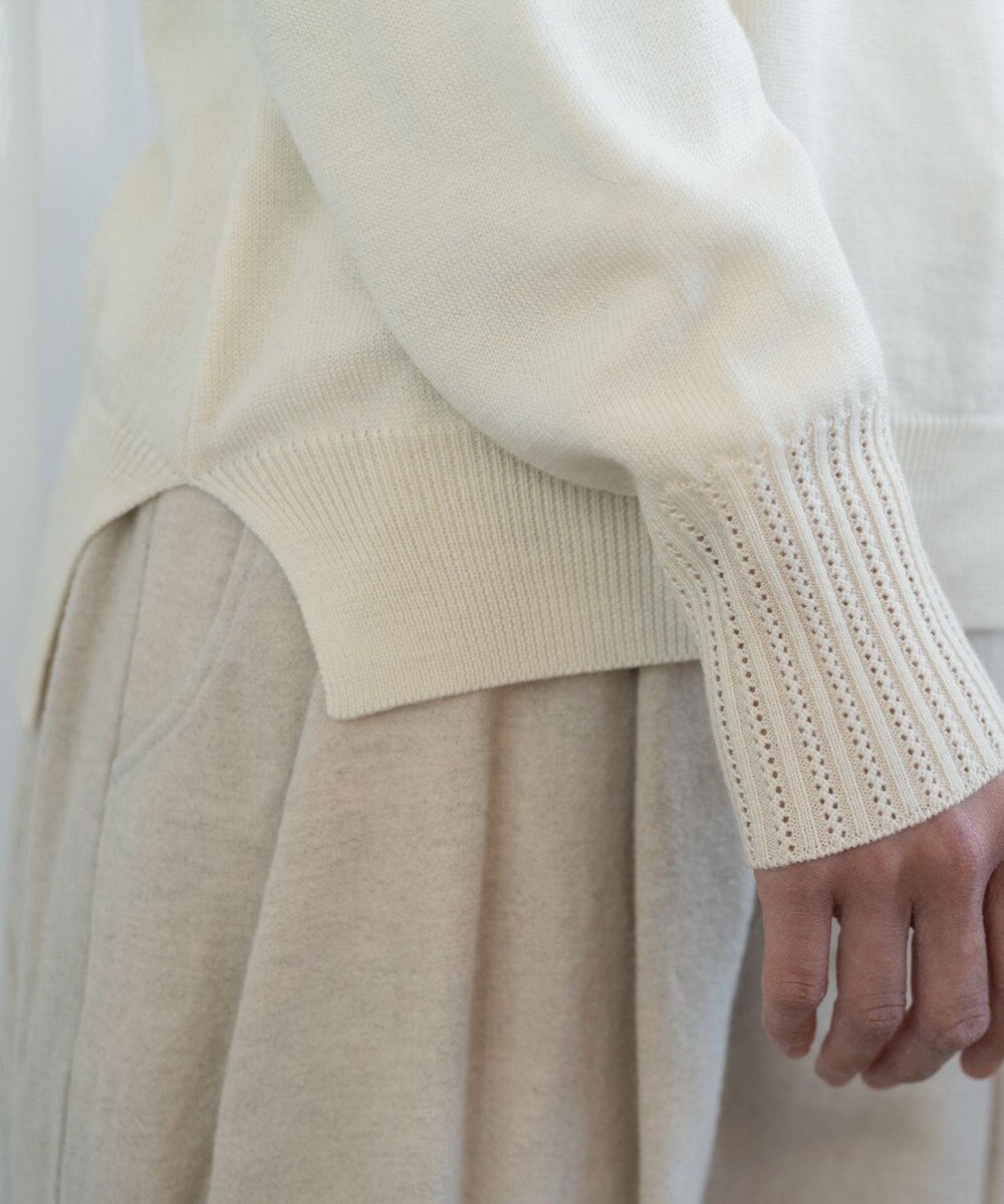 muuc 〈極上メリノウール〉ベーシックタートルネックプルオーバー〈肌に優しいニット〉〈アンサンブル可能〉〈袖の透かし編み〉 