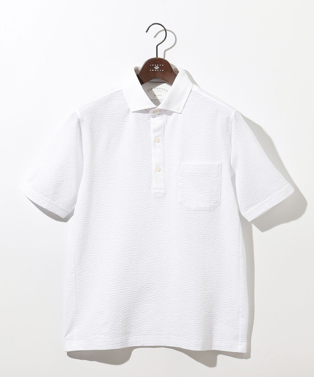 JOSEPH ABBOUD クールビズ【オリジナルオーガニックコットン使用・日本素材】JOEコットンサッカー ポロシャツ 