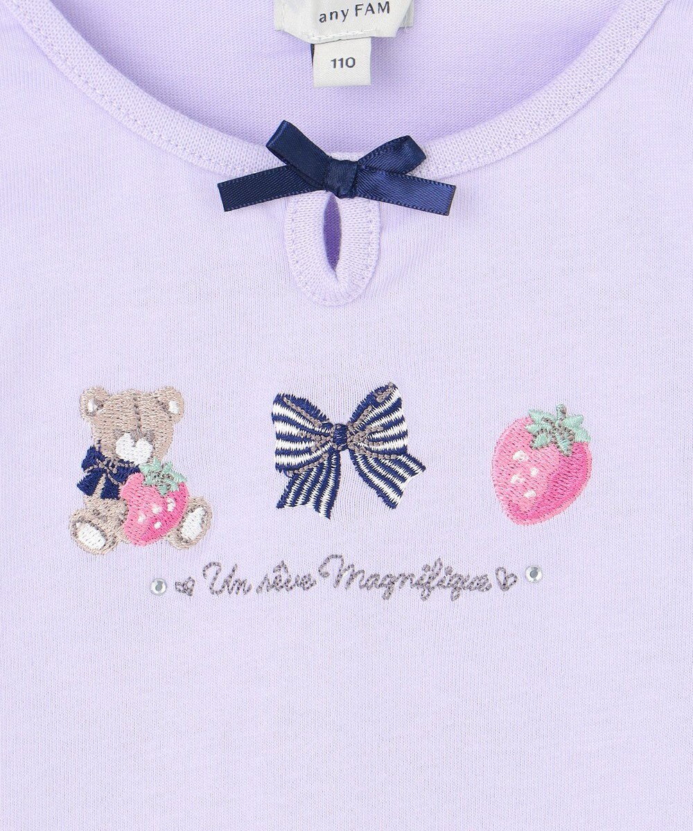 ANY KIDS テディベリー刺繍 長袖Tシャツ 