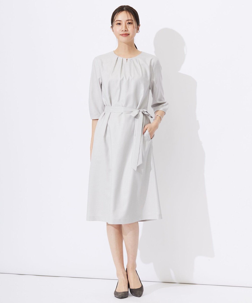 J.PRESS LADIES 【セットアップ対応・洗える・UVケア・速乾】 OXIJEWELストレッチ ワンピース 