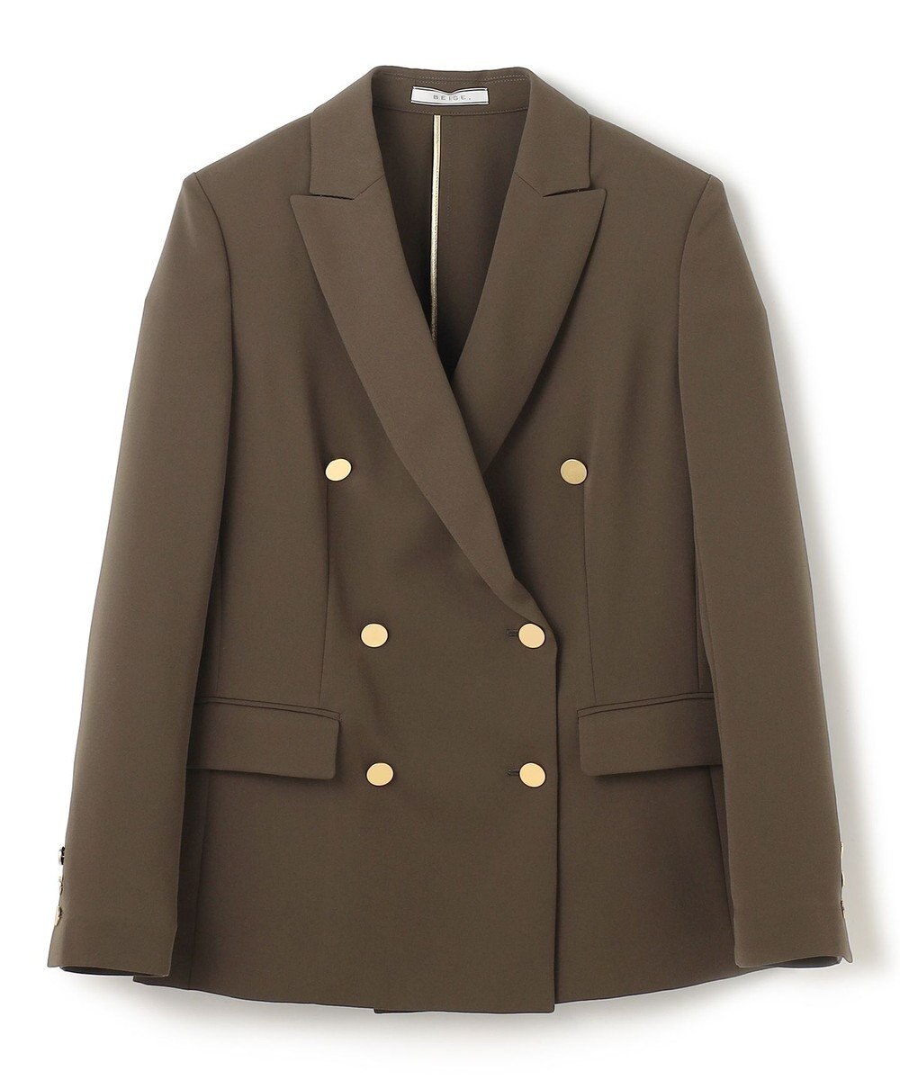 BEIGE， 【洗える・大人百花 春号掲載】JASMINE / ゴールドボタンダブルジャケット 