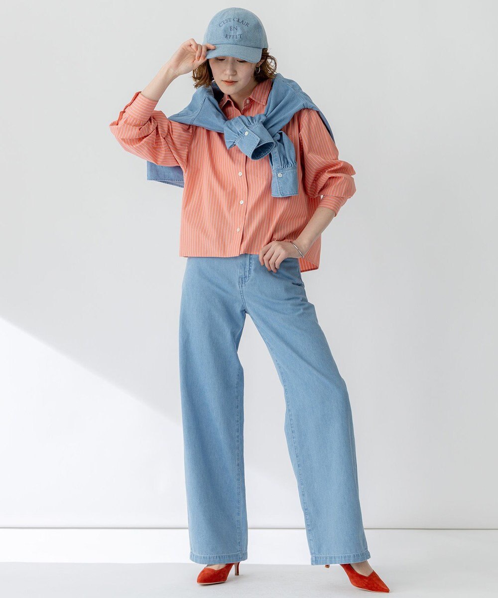 23区 【洗える】CANCLINI クロップド テントライン シャツ 