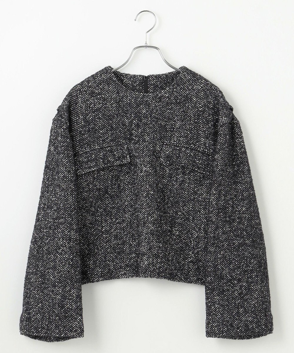 #Newans 【セットアップ可能】ワイドスリーブツイードプルオーバー 