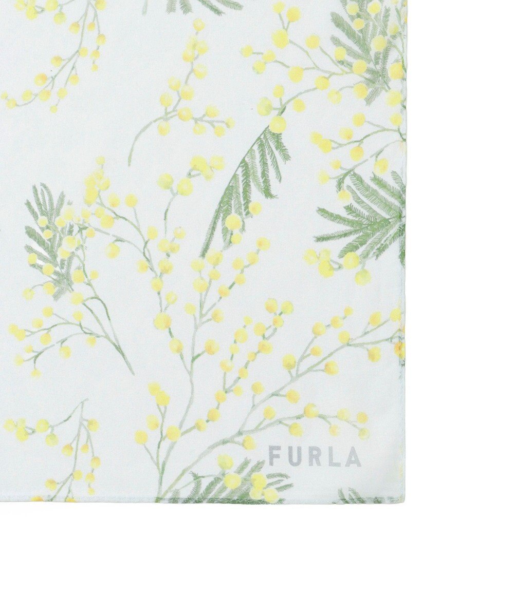 MOONBAT 【シルク100%】FURLA (フルラ) ミモザ シルクシフォンプリントスカーフ 150cm×35cm  手洗い可能 