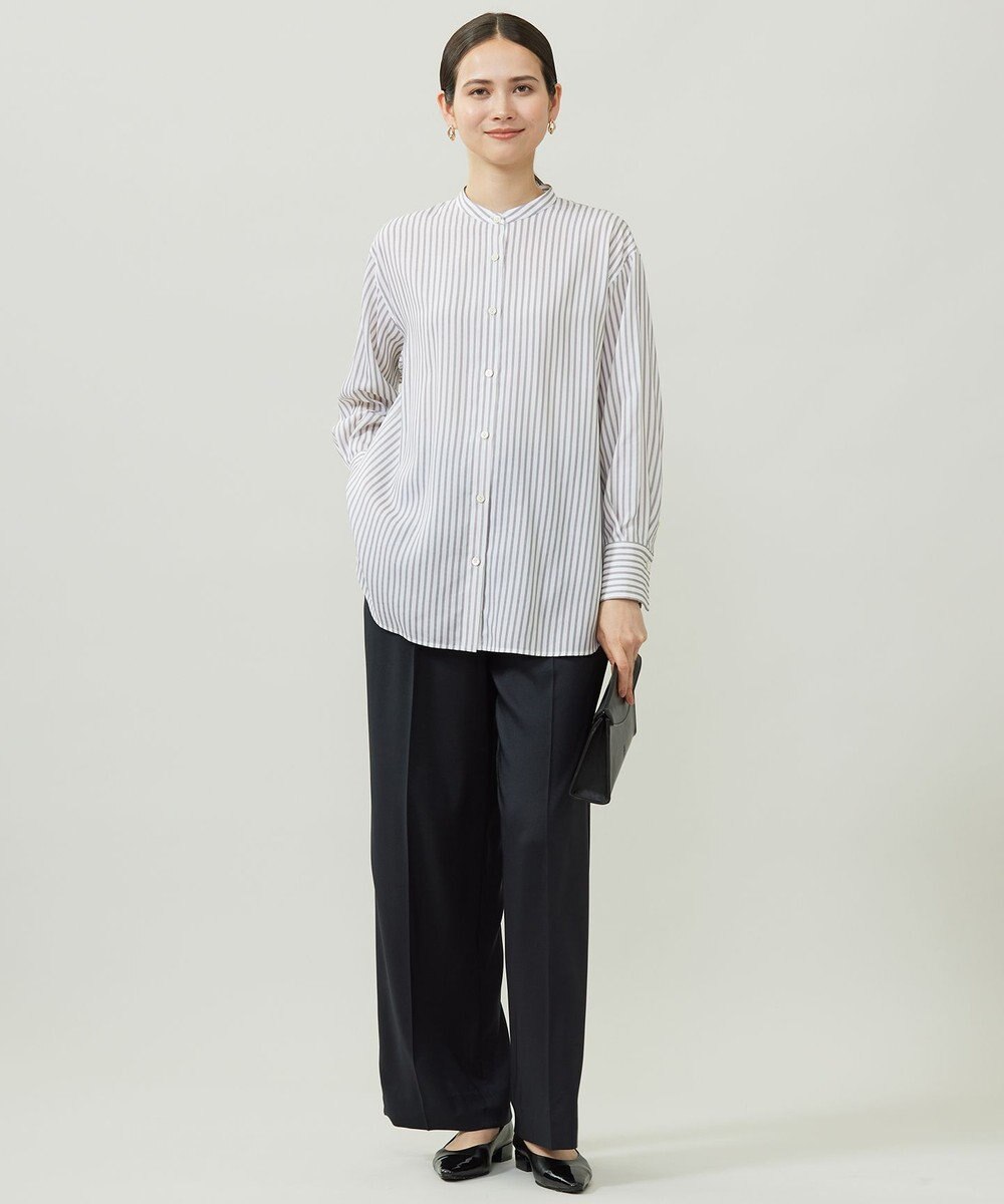 自由区 L SOMELOSバンドカラー ブラウス 