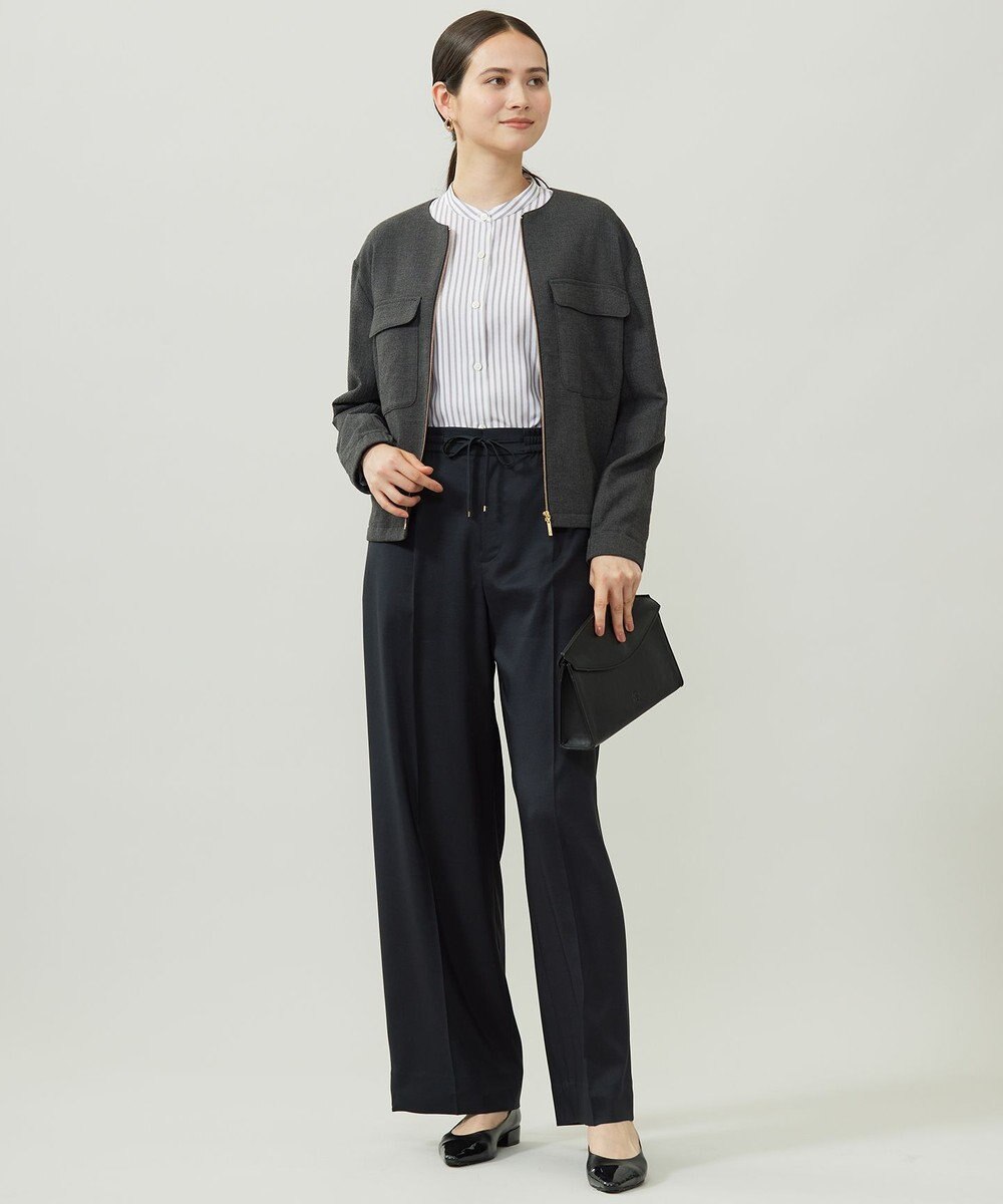 自由区 L SOMELOSバンドカラー ブラウス 