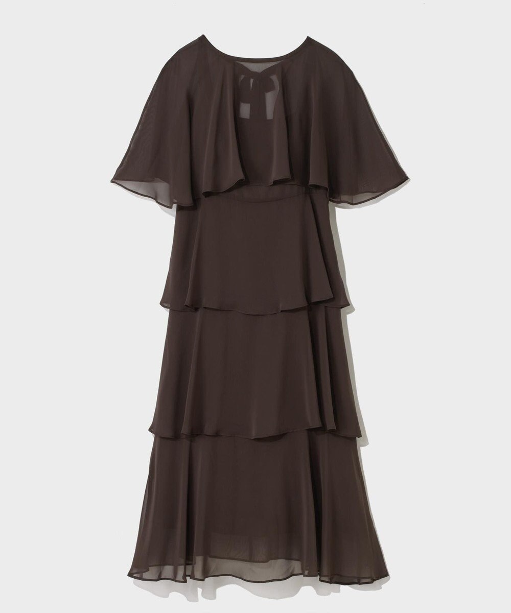 GRACE CONTINENTAL シフォンケープドレス 
