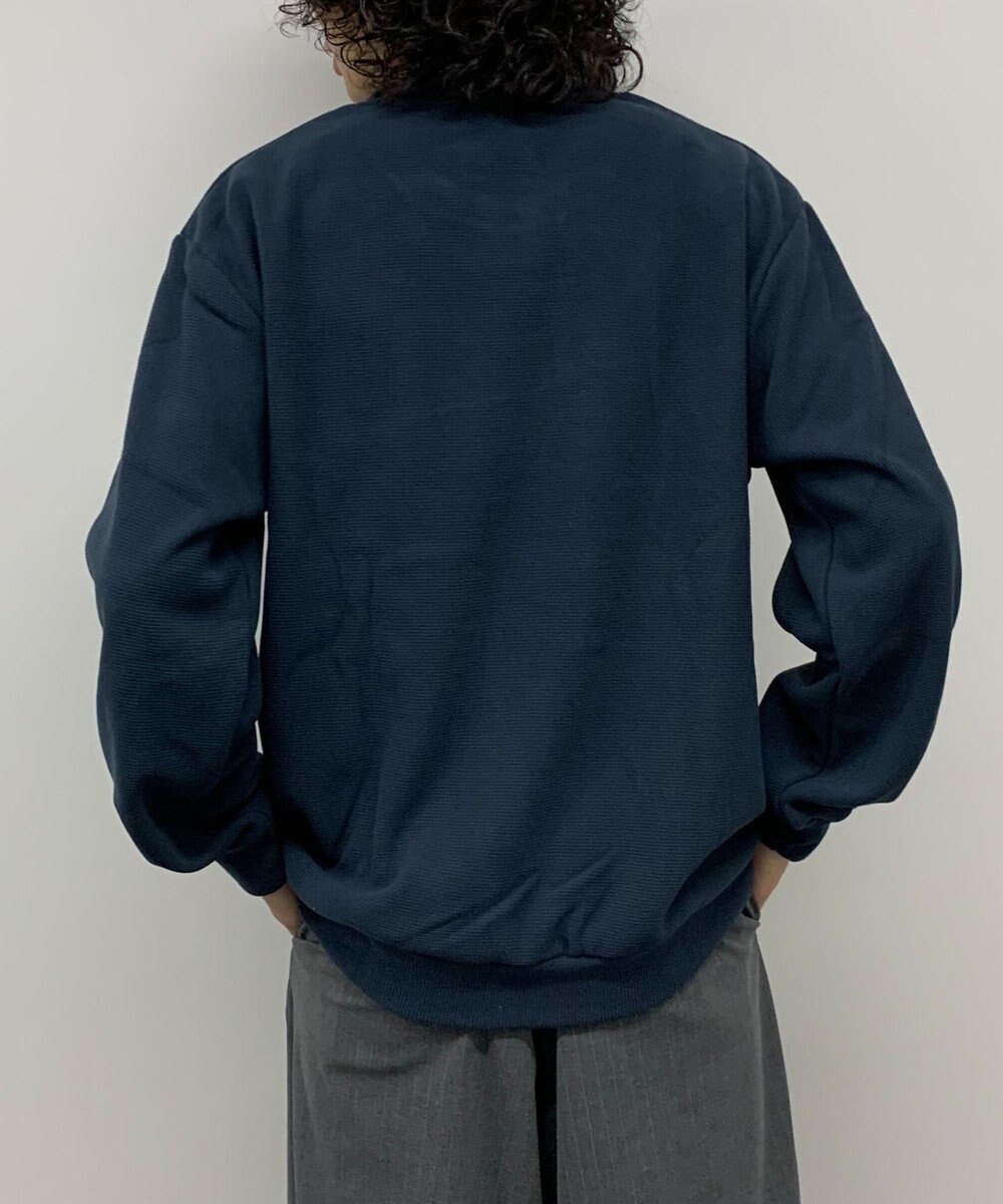 WEGO 【ユニセックス着用ITEM】ワッフルフリースOP刺繍クルートレーナー 