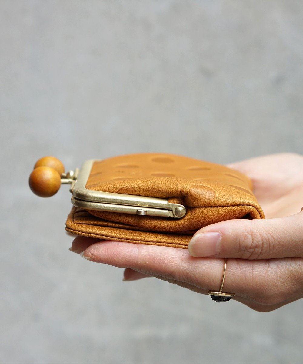 FOLNA RD ドット型押し ウッドボールがま口財布 