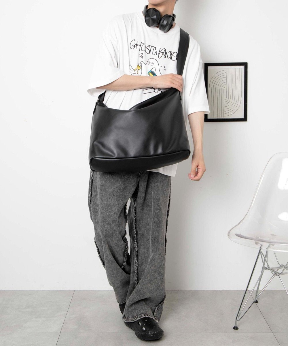 WEGO 【ユニセックス着用ITEM】レザータッチBIGショルダー 