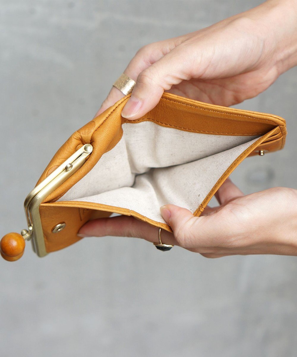 FOLNA RD ドット型押し ウッドボールがま口財布 