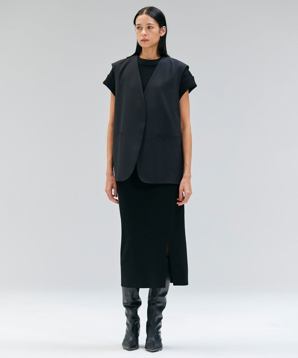 BEIGE， 【洗える・Oggi 11月号掲載】LAURA / ドライタッチ異素材リブニット 