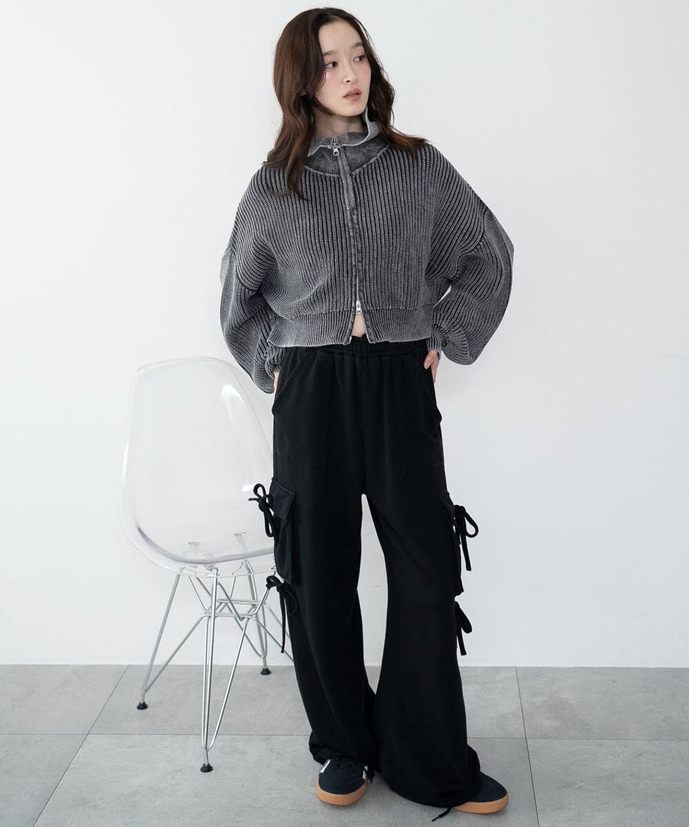 WEGO ダブルジップショートニットブルゾン 