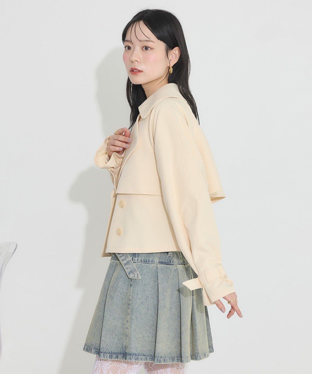earth music&ecology バックフレアショートトレンチコート 