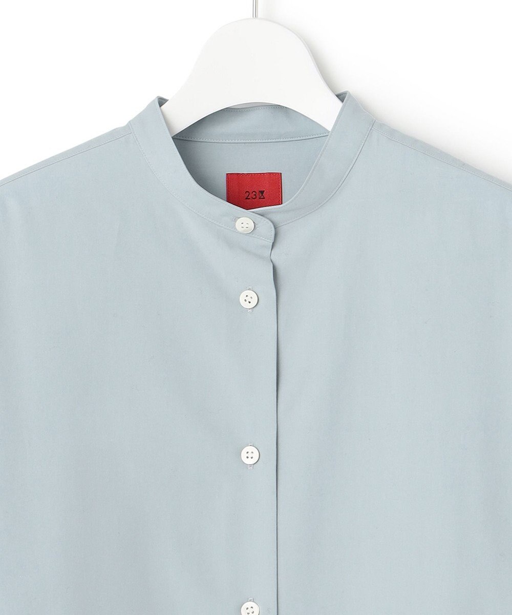 23区 【23区 | 5525gallery】コットンタイプライター バンドカラー シャツ 