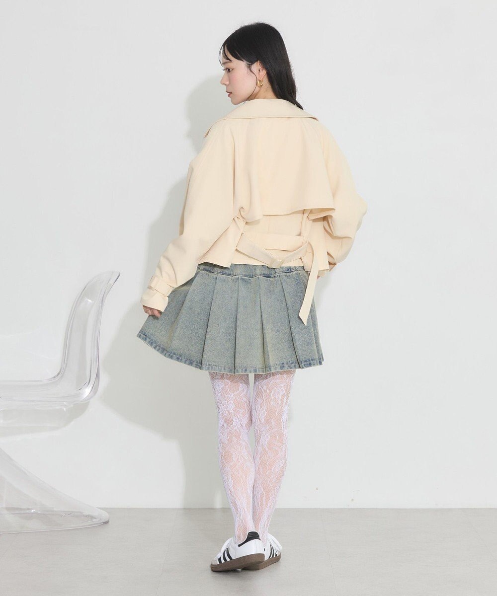 earth music&ecology バックフレアショートトレンチコート 