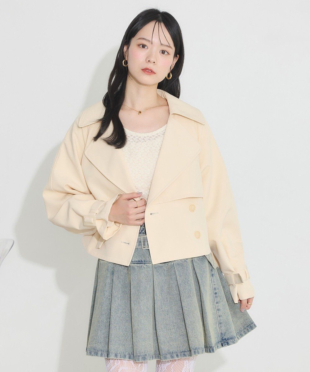 earth music&ecology バックフレアショートトレンチコート 