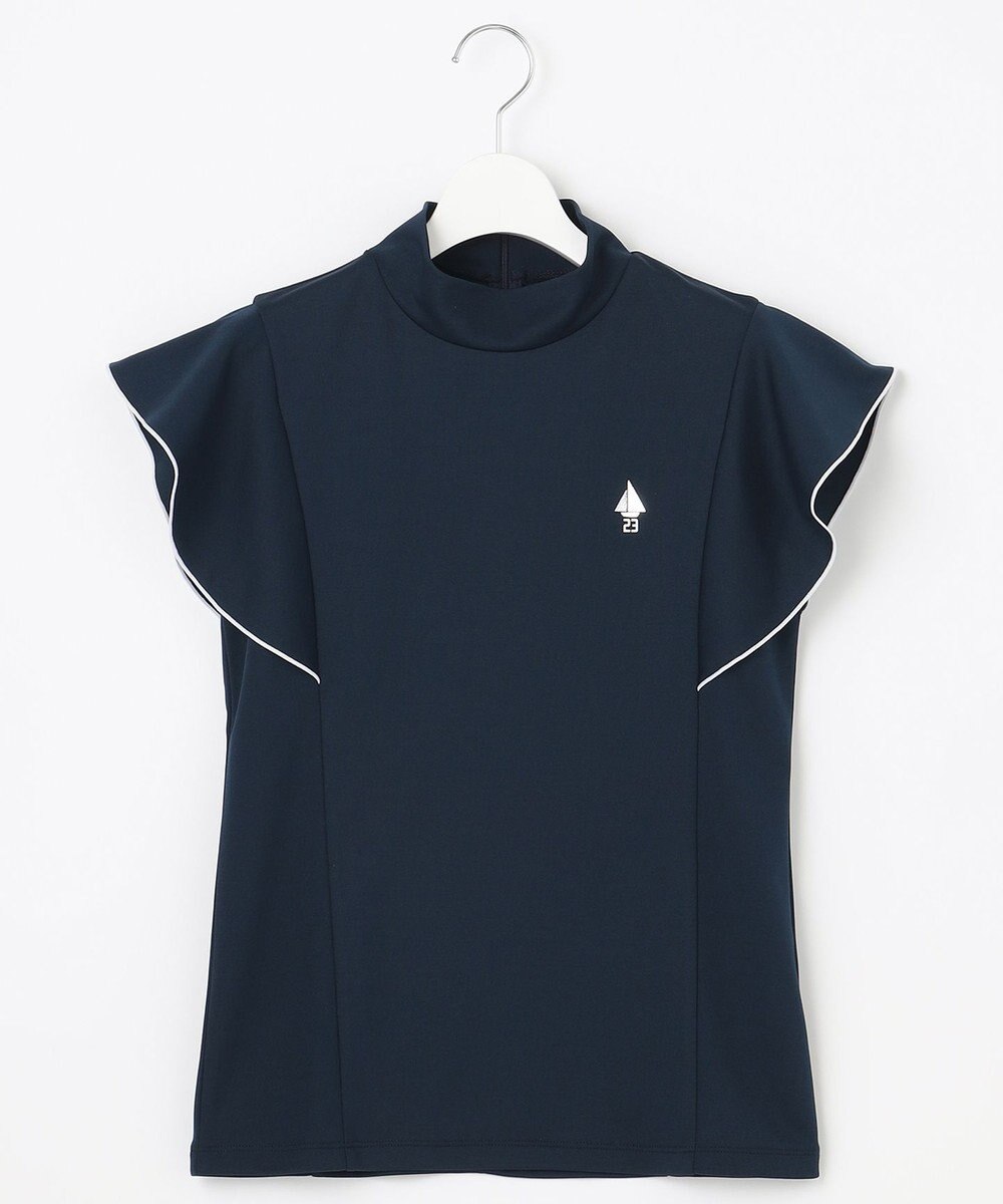 23区GOLF 【WOMEN】【吸水速乾】フレアスリーブ モックネックシャツ 