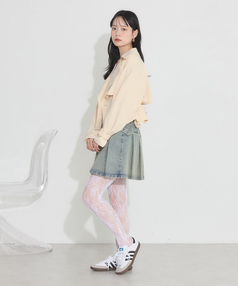 earth music&ecology バックフレアショートトレンチコート 