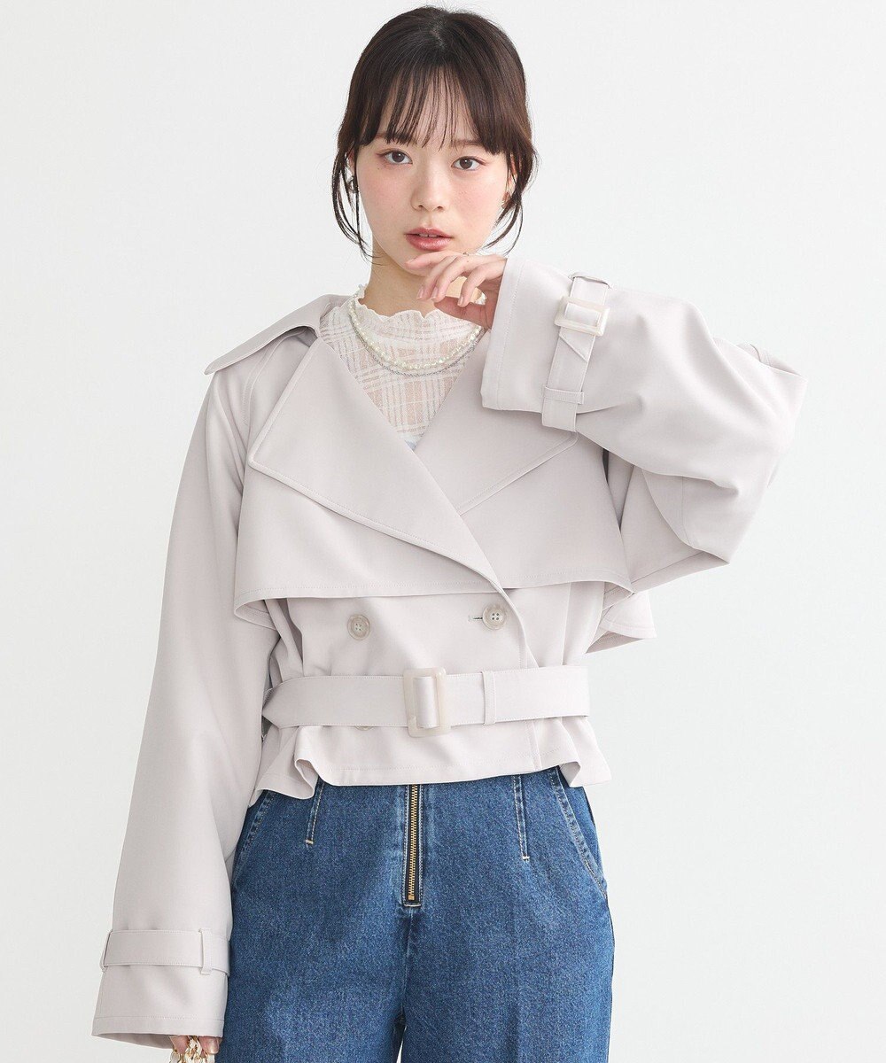 earth music&ecology バックフレアショートトレンチコート 