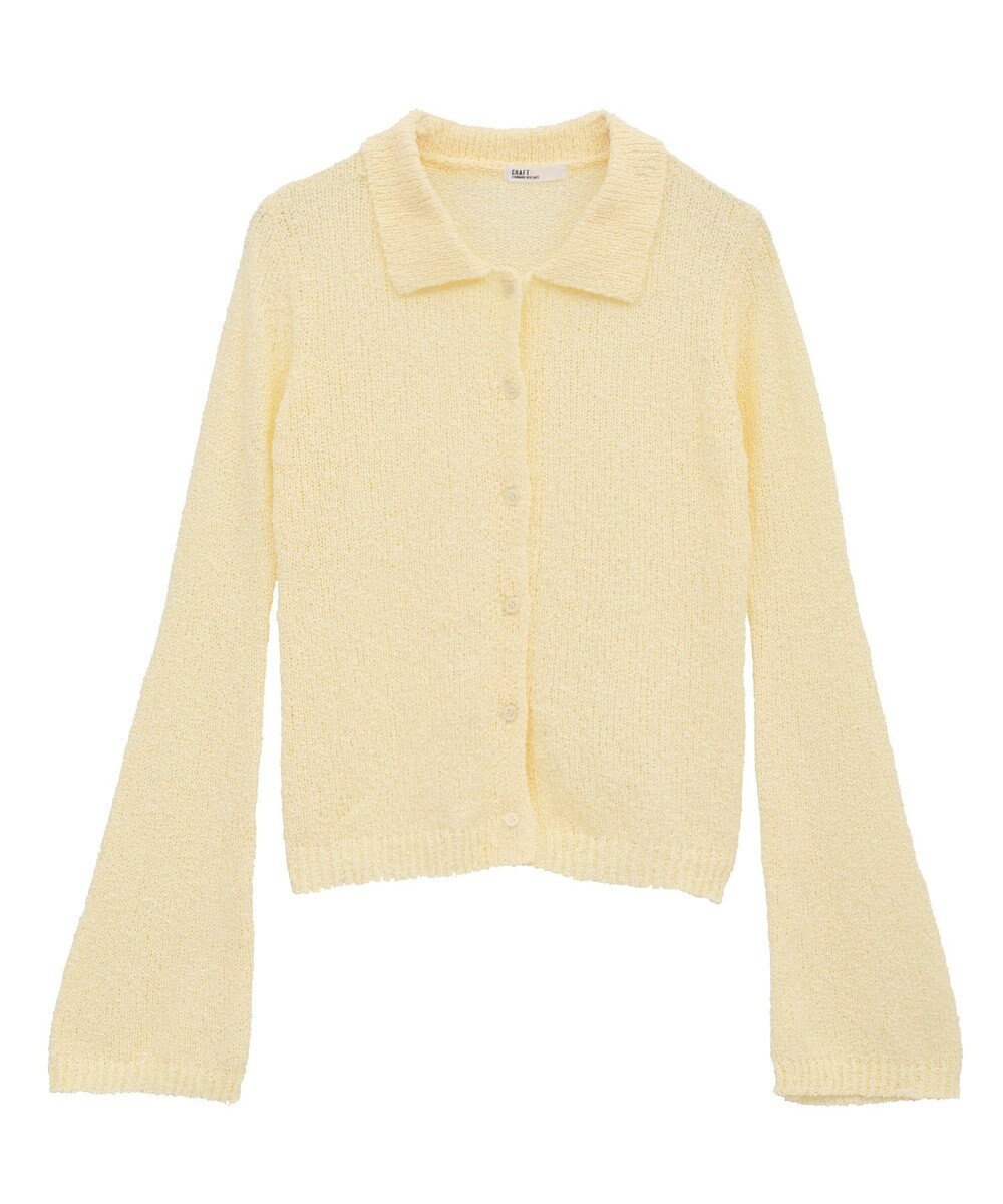 CRAFT STANDARD BOUTIQUE ブークレヤーン衿付きニットカーディガン 