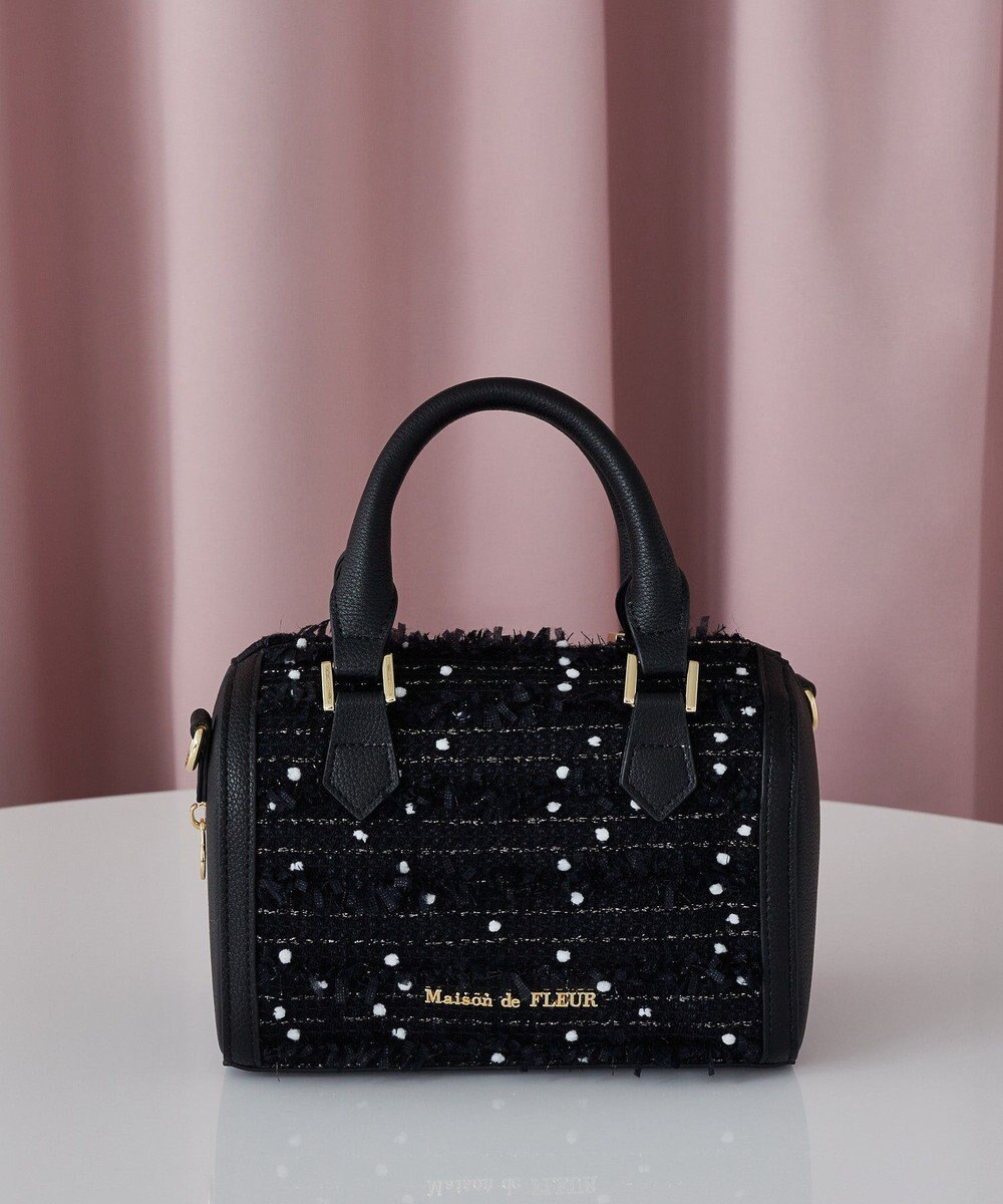 Maison de FLEUR LINTONツイード2Wayミニボストンバッグ 