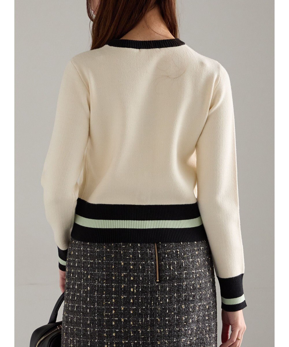 Te chichi バイカラークラシカルカーディガン 