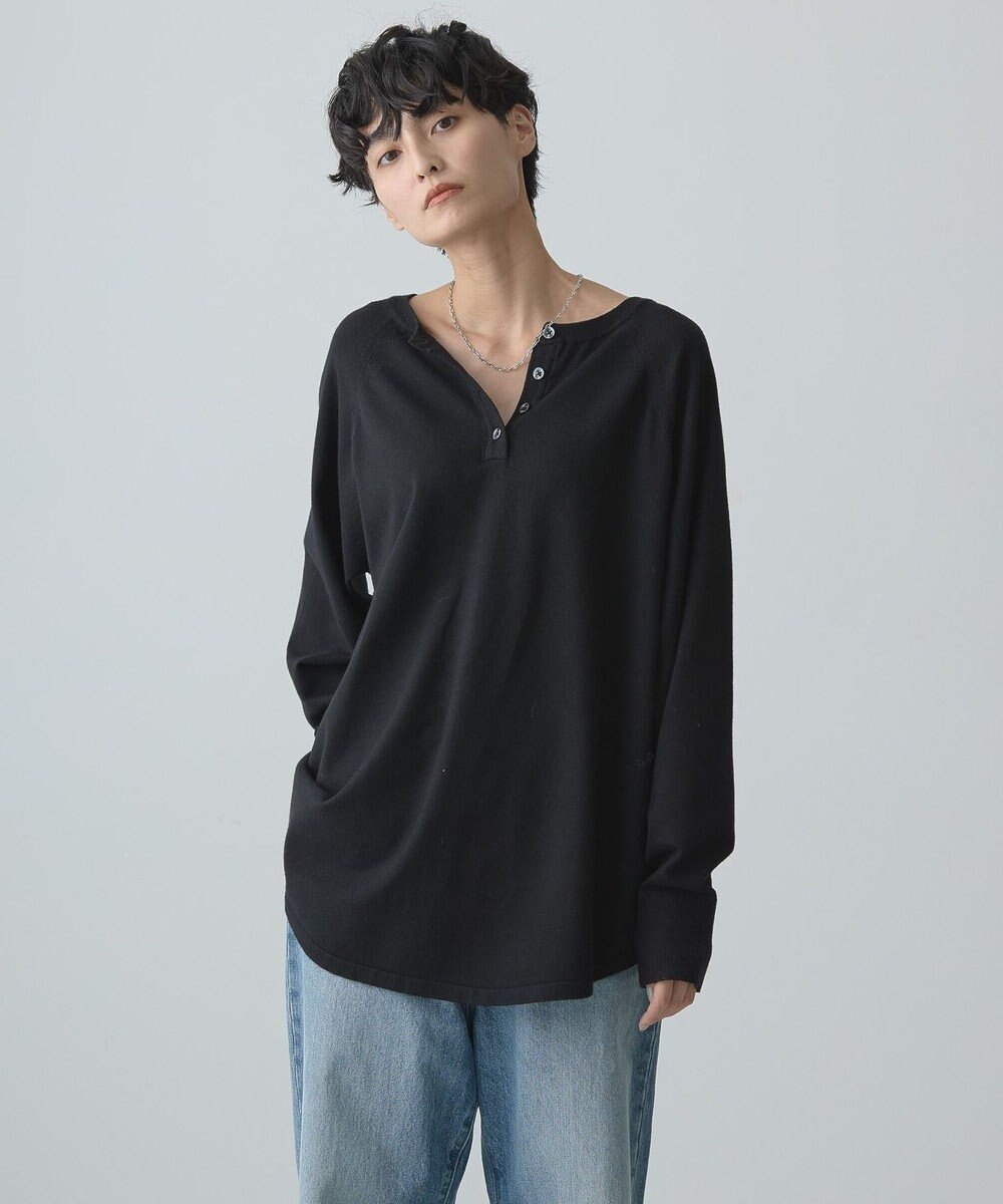 AMERICAN HOLIC ２ＷＡＹバイパチヘンリーネックニットプルオーバー 
