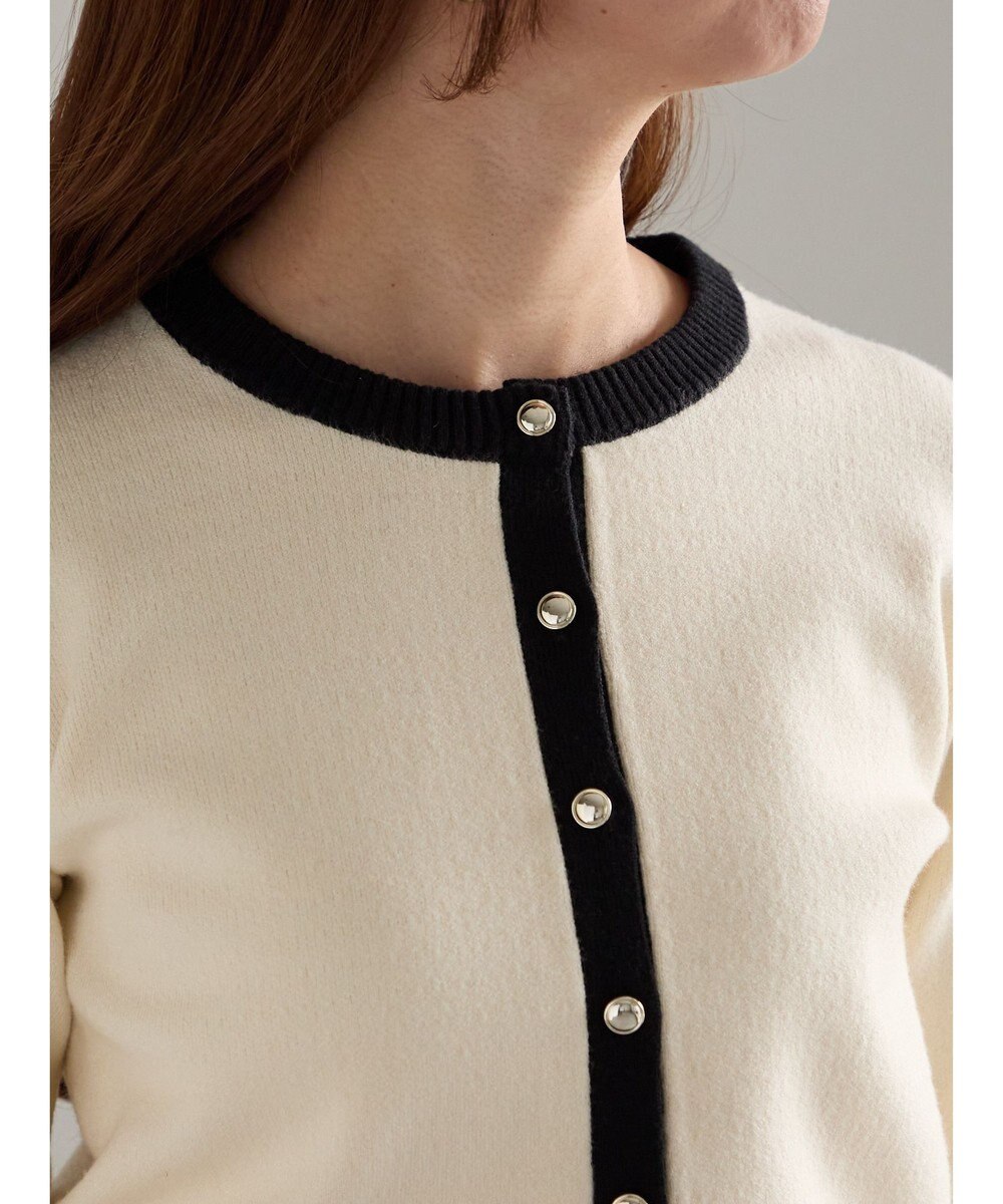 Te chichi バイカラークラシカルカーディガン 