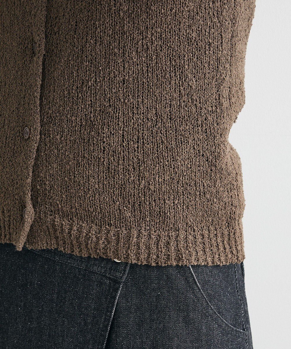 CRAFT STANDARD BOUTIQUE ブークレヤーン衿付きニットカーディガン 