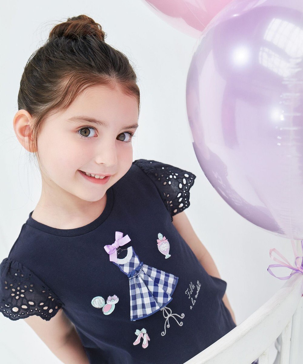 ANY KIDS ドレス アップリケ Tシャツ 