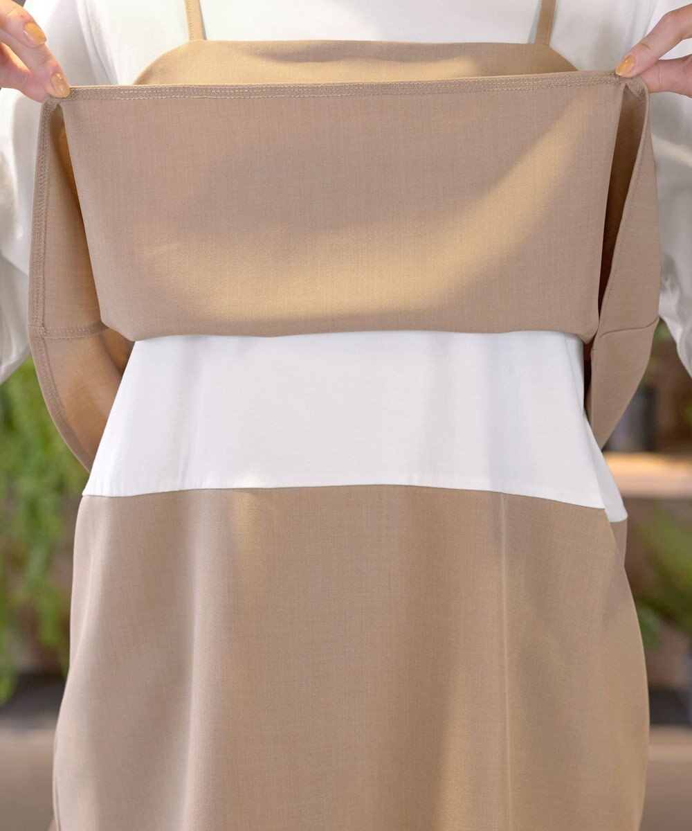 Tiaclasse 【洗える】リボンキャミドッキングカットソートップス 