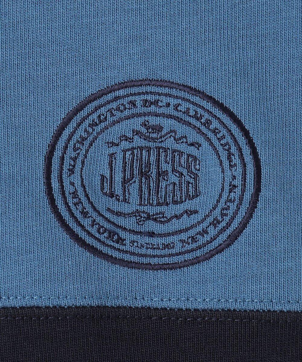 J.PRESS KIDS 【140-170cm】襟ストライプ ブロッキングポロシャツ 