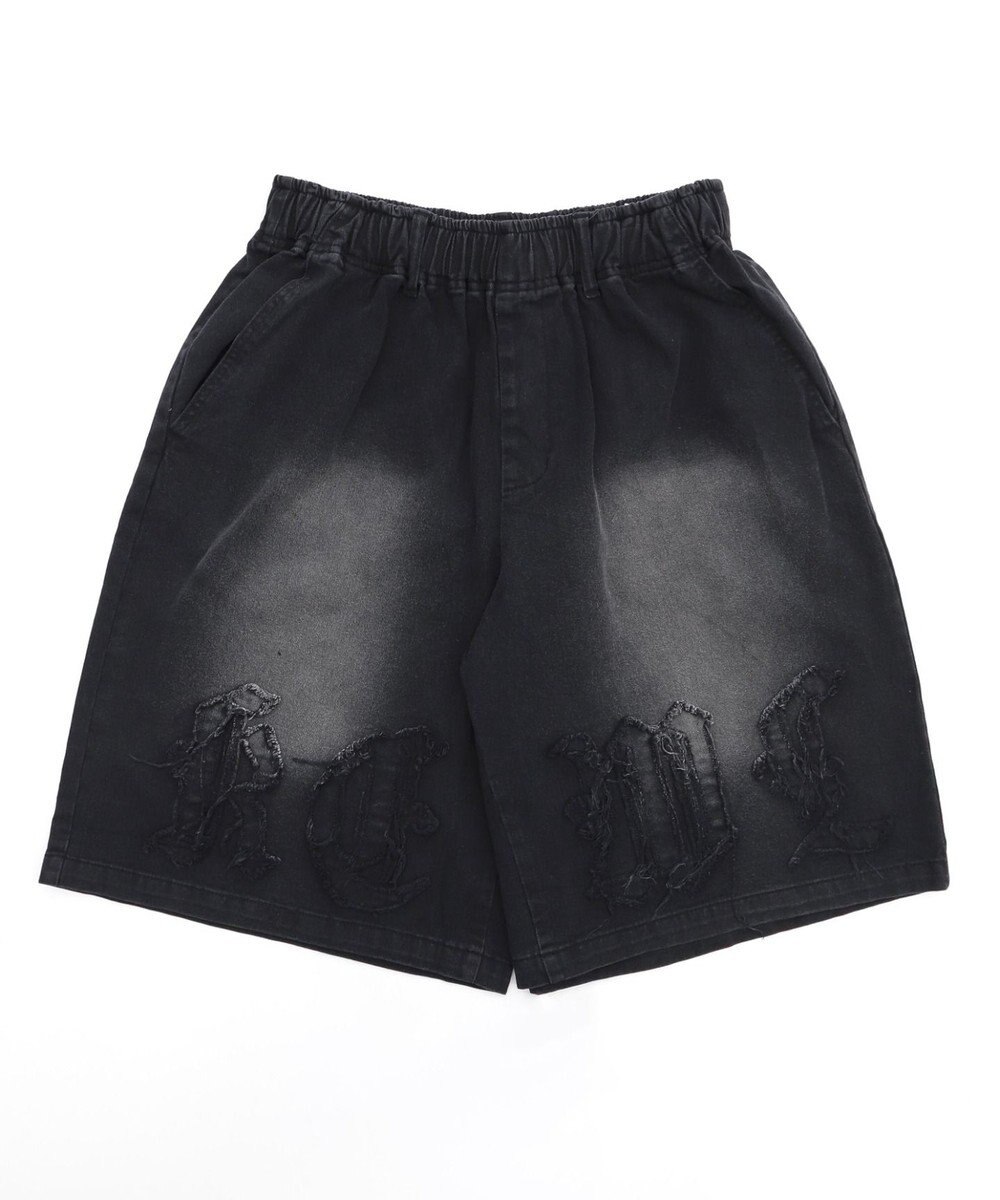 WEGO ツイルブラスト加工ワイドショートパンツ 