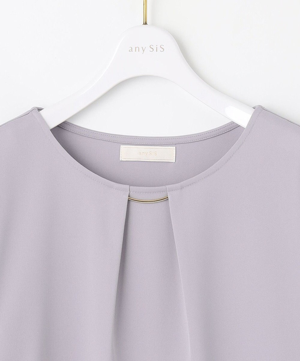 ANY SIS 【接触冷感・吸水速乾・UVケア】エアリードレープスムース タックスリーブ ブラウス 