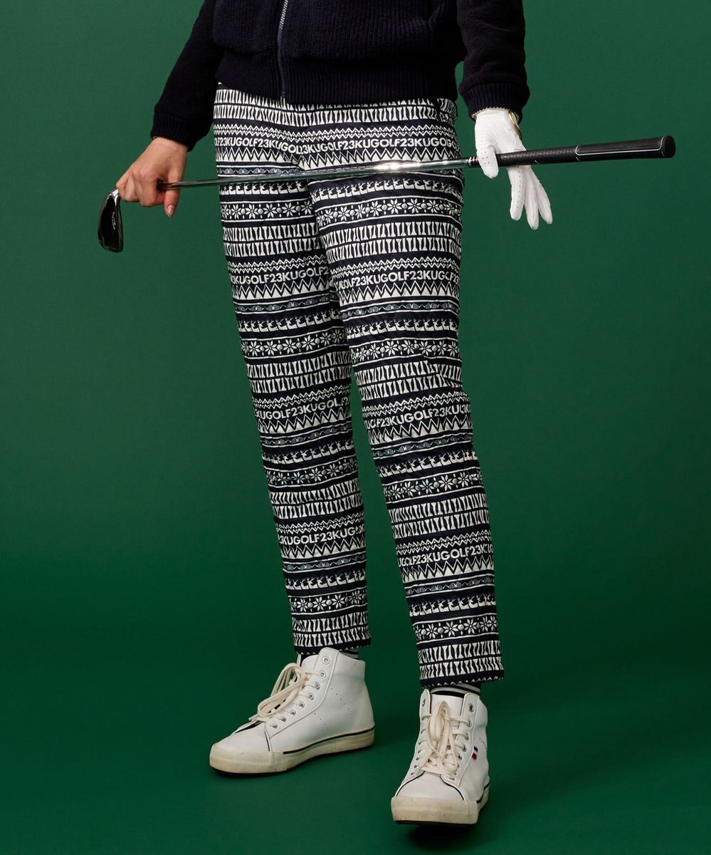 【新品未使用】23区ゴルフ ノルディック柄 キルトパンツ L タグ付き 23区ノルディク柄メンズゴルフパンツM WOMEN】ノルディック柄