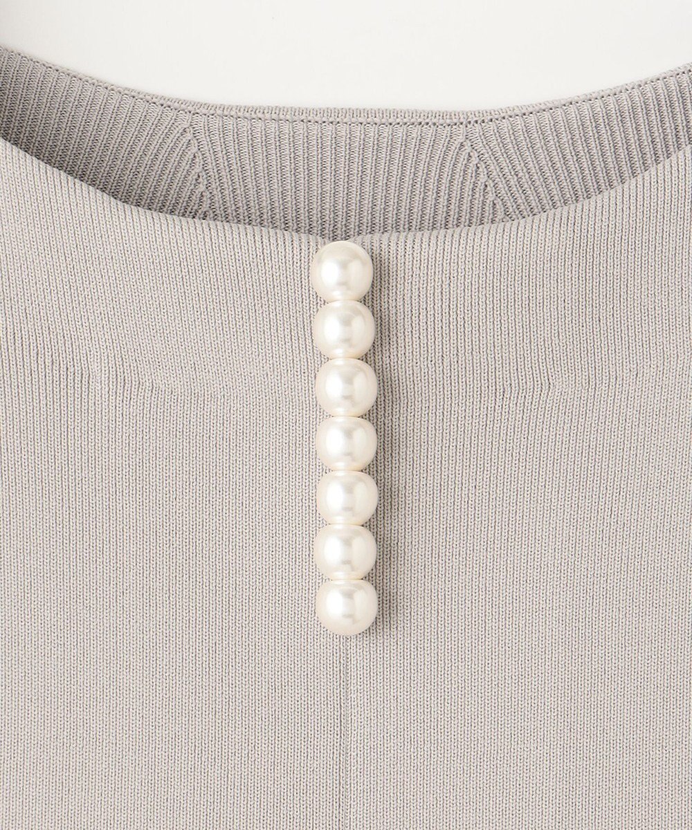 自由区 S 【前後着用可・洗える】パールディティールニット ワンピース 