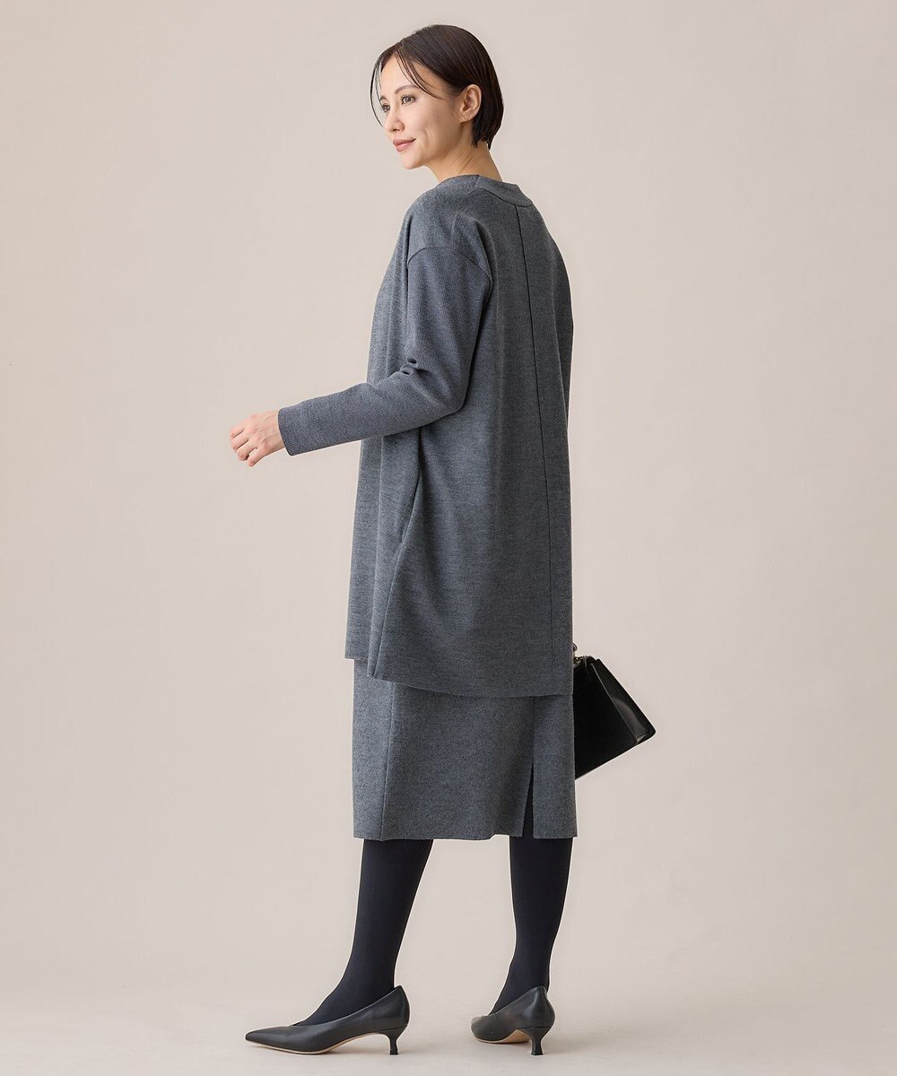 自由区 【洗える】ウールニットコンビジャージー ライトアウター 