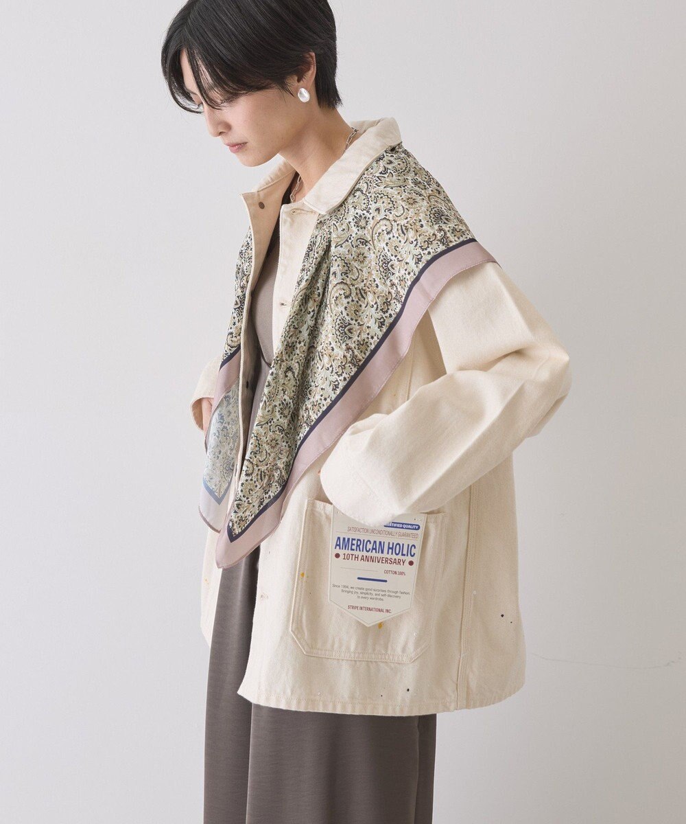 AMERICAN HOLIC ペイントデニムカバーオールジャケット 