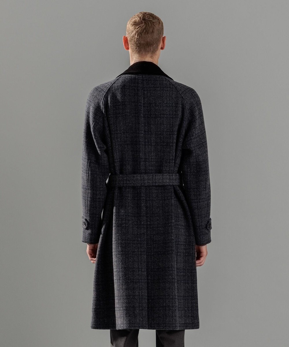 JOSEPH HOMME ニードルパンチグレンチェック　シングルブレストトレンチコート 