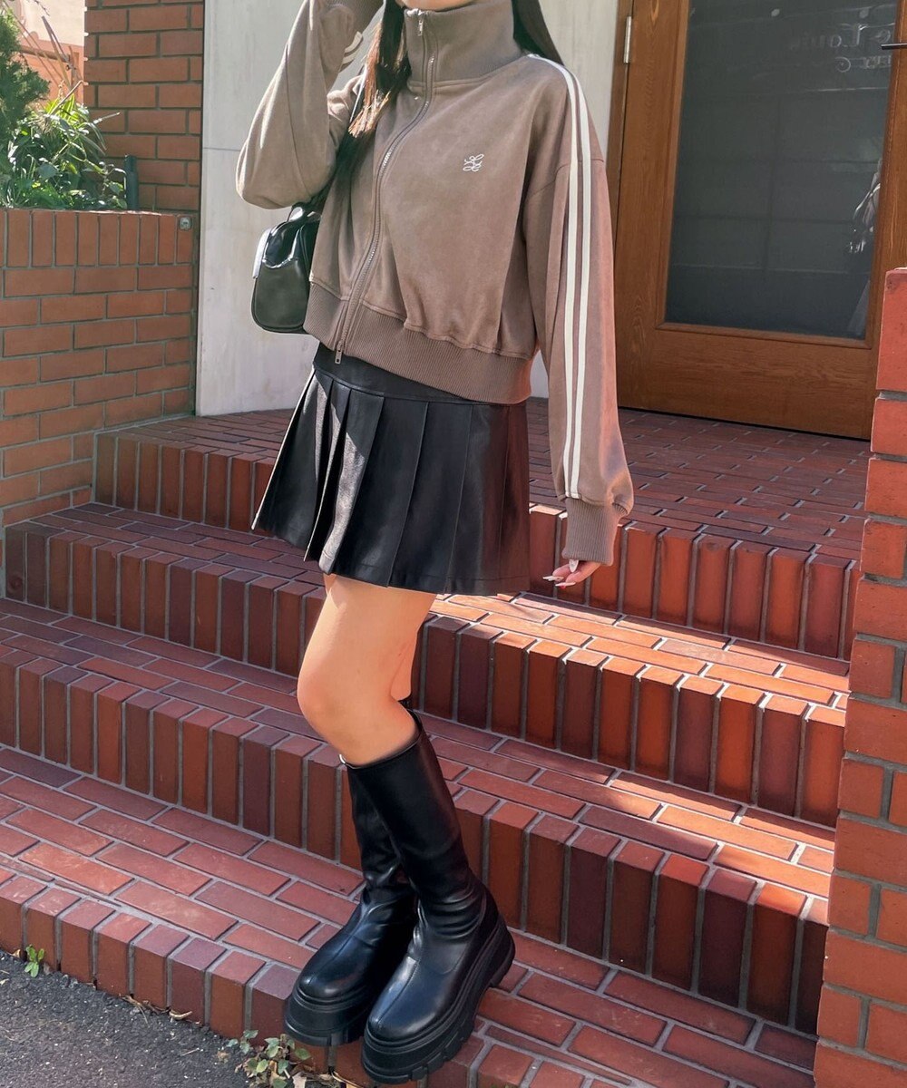 WEGO スエードポンチクロップドトラックジャケット 