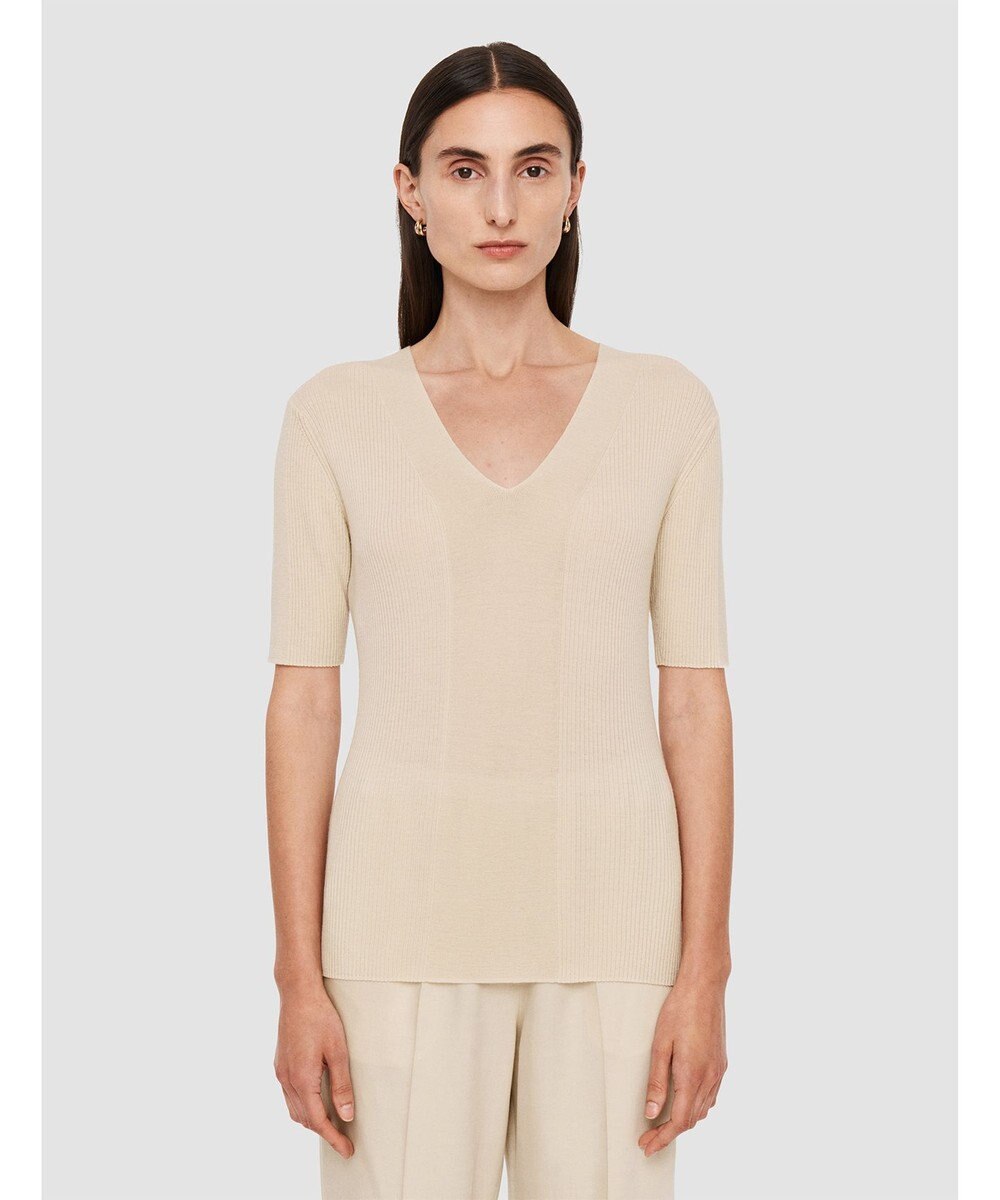 JOSEPH 【洗える】ファインリブメリノ　ショートスリーブニット 