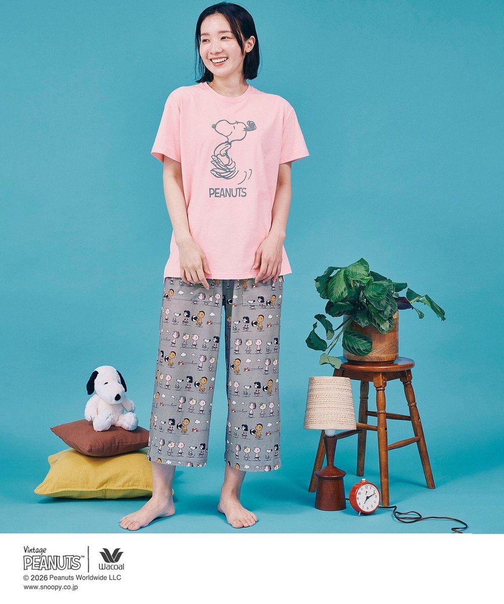 WACOAL PEANUTS ボトムス 8分丈 綿100%(本体) スヌーピー レディース FOT269 /ワコール 