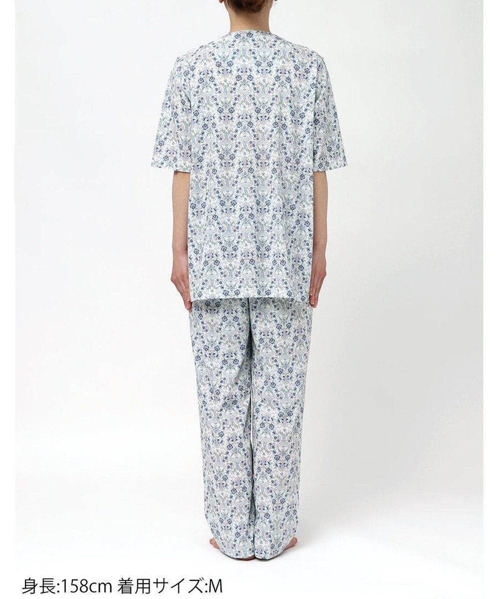 WACOAL パジャマ 綿100%(本体) 天竺素材 ミントン 5分袖 半袖 長ズボン レディース NDT167 /ワコール 