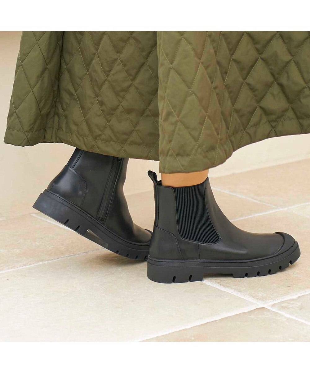 ing <ing>【レイン対応】ラバートゥサイドゴアブーツ 