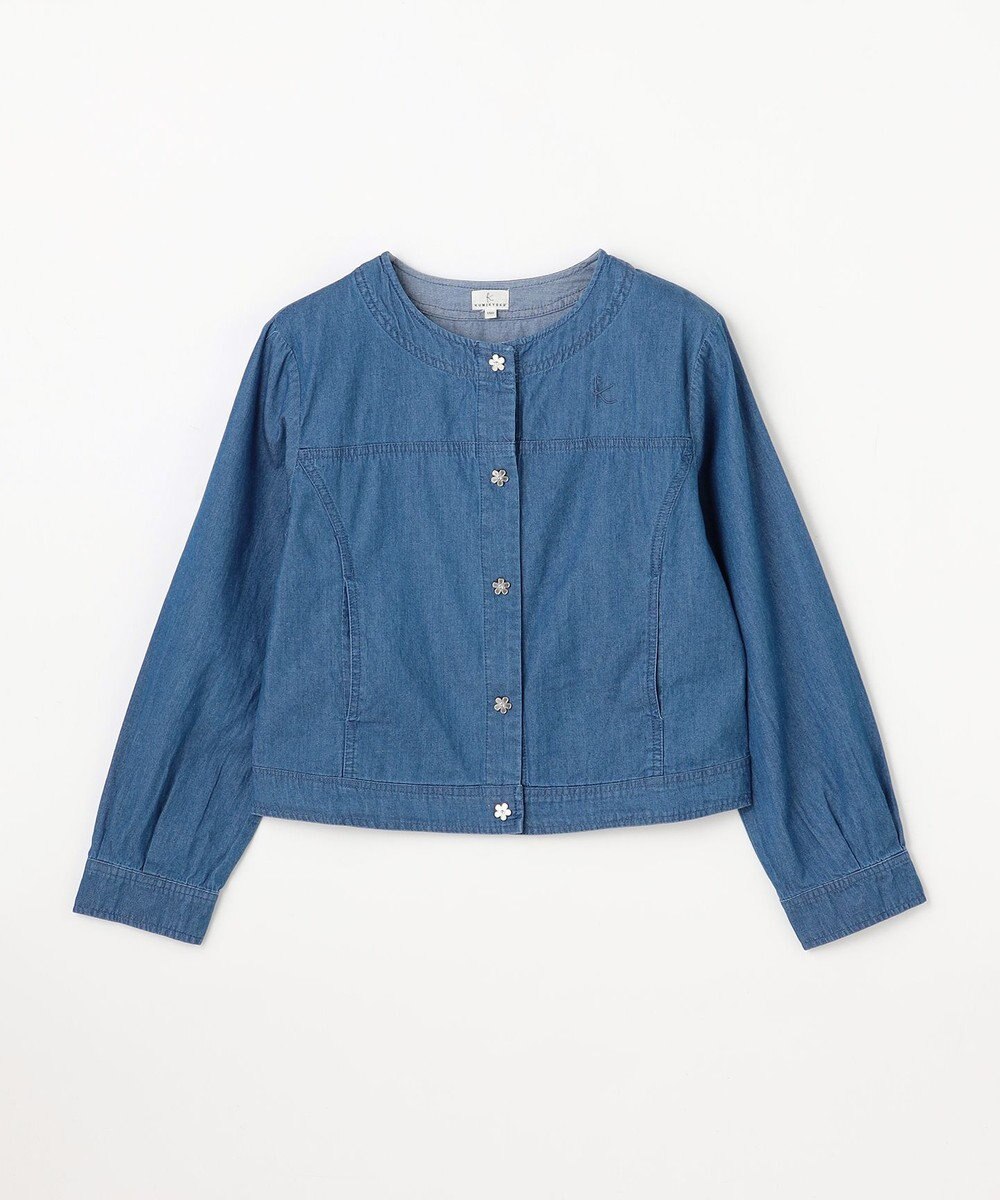 組曲 KIDS 【150-160㎝】 フラワーボタンデニムジャケット 