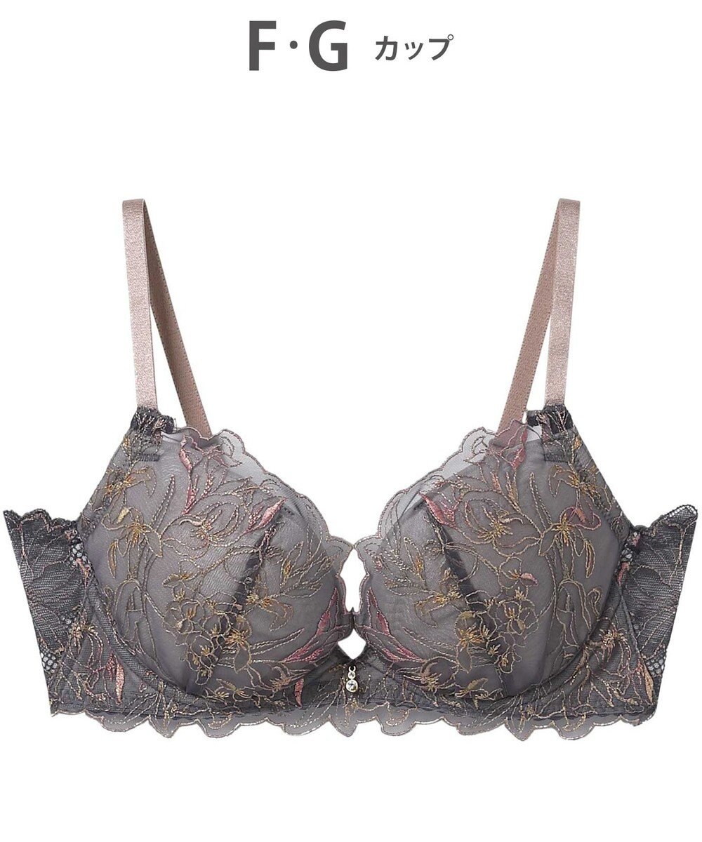 AMPHI ブラジャー グラマラス&リッチな谷間をメイク Gカップまで対応 【Glama-Rich グラマリッチ 脇スッキリ・ライトタイプ】 大きいサイズ ブラ BYJ685 アンフィ／ワコール 