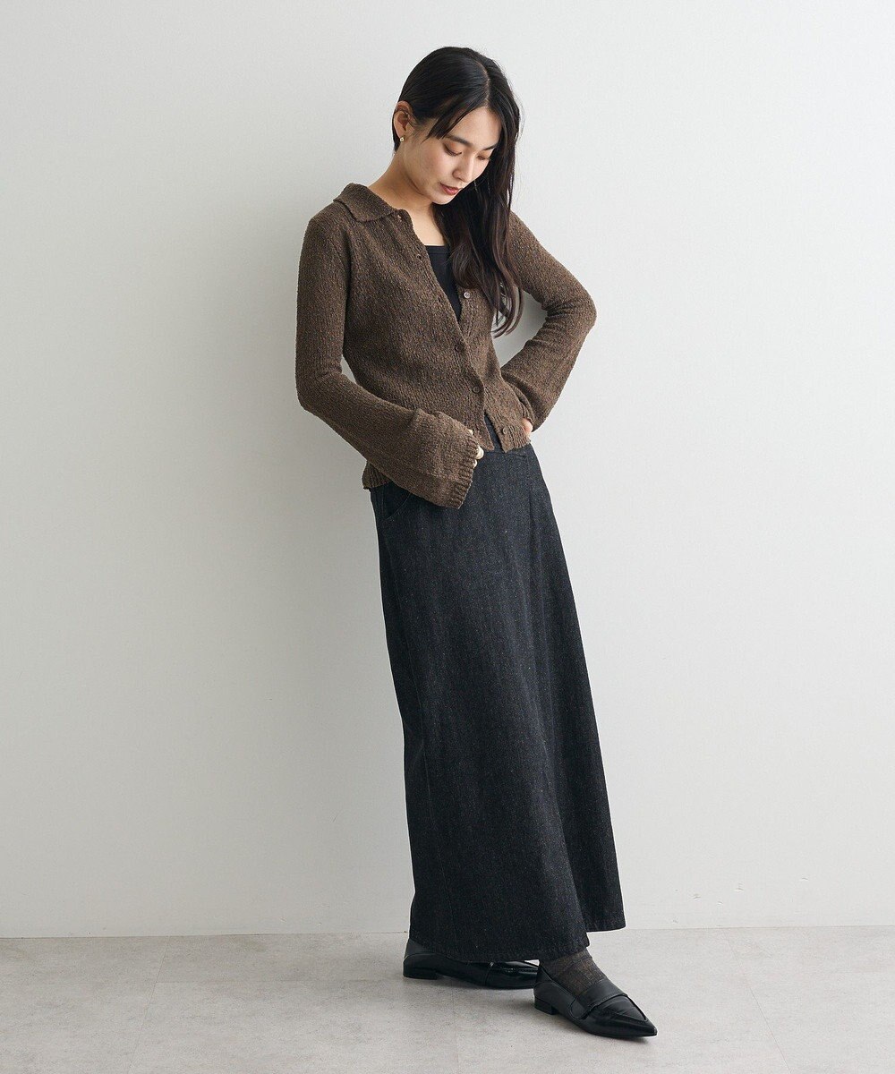 CRAFT STANDARD BOUTIQUE ブークレヤーン衿付きニットカーディガン 