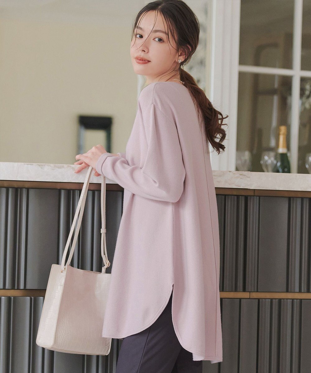 Tiaclasse 【安田美沙子さん着用・新色追加・洗える】ラウンドヘムニットチュニック 