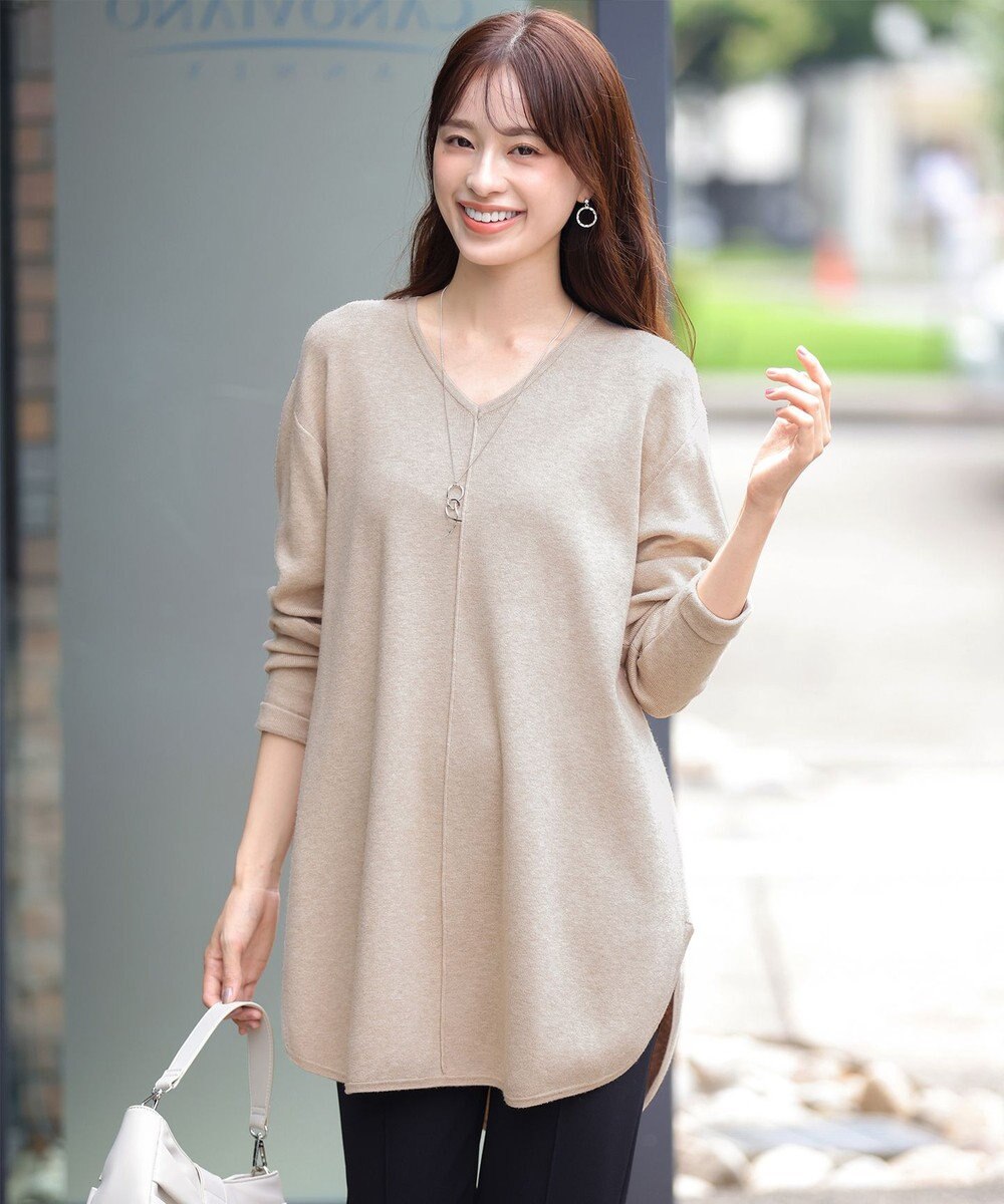 Tiaclasse 【安田美沙子さん着用・新色追加・洗える】ラウンドヘムニットチュニック 